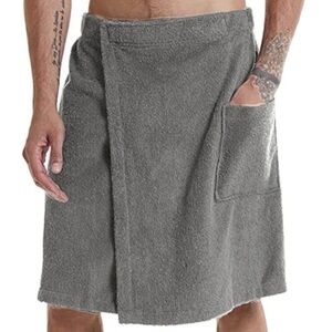 Gray Terry Cloth Wrap Towel